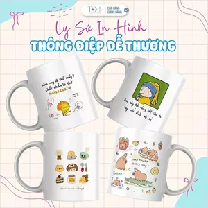 Ly Sứ Trắng In Hình Thông Điệp Dễ Thương Làm Quà Tặng Đồng Nghiệp, Bạn Bè