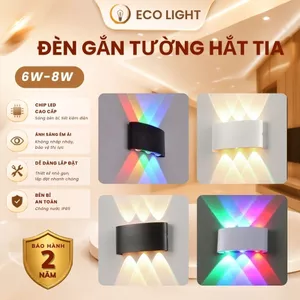 Đèn LED ốp Tường 2 Đầu hắt 6 Tia 8 Tia Ánh Sáng Treo Tường Ngoài Trời Trang Trí Cầu Thang Ban Công- Đèn hắt tia cao cấp