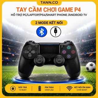 Tay Cầm Chơi Game P4 Wireless Bluetooth Cho PC/Laptop/PS4/Ios/Android/TV Kết Nối Bluetooth Nhanh, Rung,Analog 360°