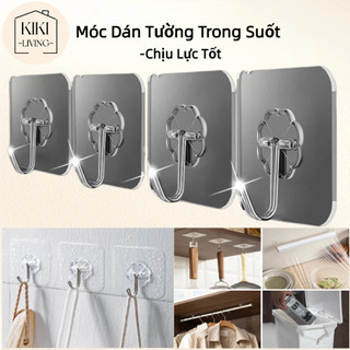 Móc treo tường bền siêu dính, trong suốt, không đánh dấu, dùng để treo nhà bếp phòng tắm, 6x6cm