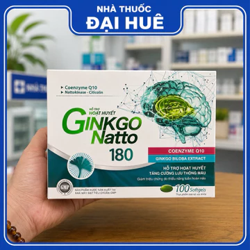 Ginkgo Natto 180 hỗ trợ hoạt huyết tăng cường lưu thông máu