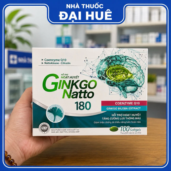 Ginkgo Natto 180 hỗ trợ hoạt huyết tăng cường lưu thông máu