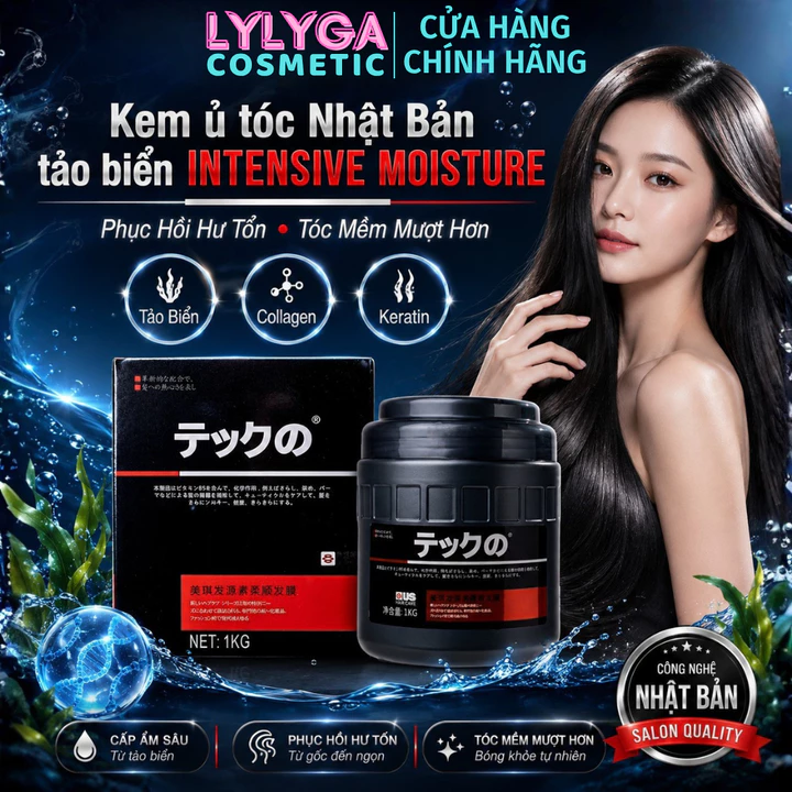 Kem ủ tóc Nhật Bản dầu hấp tóc tảo biển INTENSIVE MOISTURE 1000ML dầu hấp Keratin collagen dầu xả tóc mềm mượt UT11