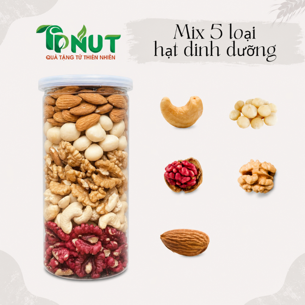 500gram Hạt dinh dưỡng mix các loại hạt cao cấp TPNut