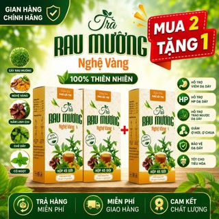 Trà Rau Mương Nghệ Vàng ( Hộp 45 Gói ) - Hỗ trợ các vấn đề dạ dày, Vi.êm loét, HP dạ dày, ợ hơi, ợ chua Tốt cho tiêu hóa