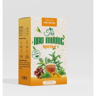 Trà Rau Mương Nghệ Vàng ( Hộp 45 Gói ) - Hỗ trợ các vấn đề dạ dày, Vi.êm loét, HP dạ dày, ợ hơi, ợ chua Tốt cho tiêu hóa
