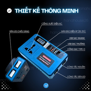 Đế Chuyển Đổi Nguồn Điện Cho Pin Makita, Chuyển 21V Lên 220V, Đèn LED USB Trang Bị Tiện Lợi Siêu Hot