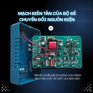 Đế Chuyển Đổi Nguồn Điện Chân Pin Phổ Thông Makita, Chuyển 18V-21V Lên 220V, Đèn LED USB Tiện Lợi