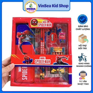 [Quà Cho Bé] Bộ Dụng Cụ Học Tập YOYO Combo 7 Món, Hộp Bút Người Nhện/ Elsa/ Khủng Long/ Ô tô in hình dễ thương
