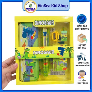 [Quà Cho Bé] Bộ Dụng Cụ Học Tập YOYO Combo 7 Món, Hộp Bút Người Nhện/ Elsa/ Khủng Long/ Ô tô in hình dễ thương