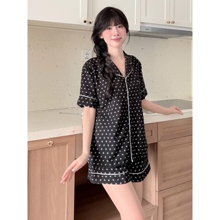 Bộ Đồ Ngủ Pyjamas BY CHANN (SP36) họa tiết dễ thương áo cộc quần cộc, chất liệu đũi mềm có bigsize đến 80kg