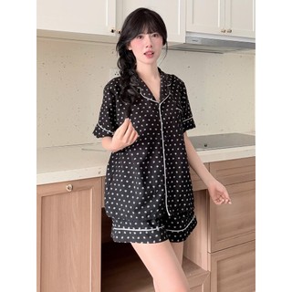 Bộ Đồ Ngủ Pyjamas BY CHANN (SP36) họa tiết dễ thương áo cộc quần cộc, chất liệu đũi mềm có bigsize đến 80kg