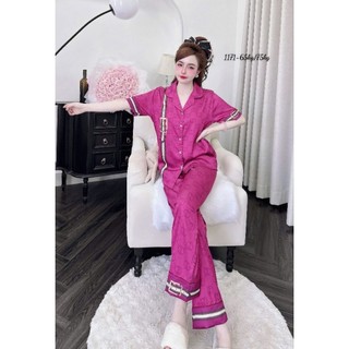 Bộ Đồ Pijama Latin  (Lụa Mịn) Cao Cấp có hai size  40-60 kg và 60-75 kg  Đỏ Hồng trẻ trung dễ thương