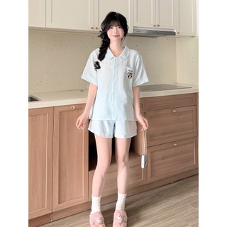 Bộ Đồ Ngủ Pyjamas BY CHANN (BN19) áo cộc quần cộc chất liệu đũi mềm có bigsize đến 80kg