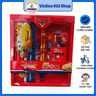 [Quà Cho Bé] Bộ Dụng Cụ Học Tập YOYO Combo 7 Món, Hộp Bút Người Nhện/ Elsa/ Khủng Long/ Ô tô in hình dễ thương