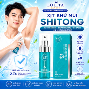 Xịt Khử Mùi Shitong Xịt Hôi Nách Ngăn Tiết Mồ Hôi Nách Mùi Khử Mùi Cơ Thể Sịt Khử Mùi 60ML