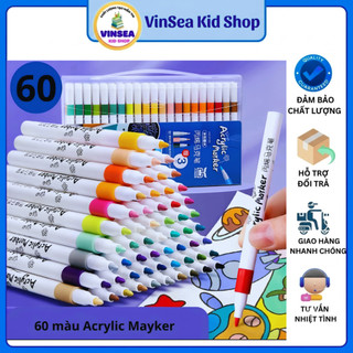 Hộp 60 Bút Màu Acrylic Marker Cao Cấp - Khơi Dậy Sáng Tạo Dành Cho Bé Yêu