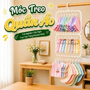 Móc treo quần áo trẻ em HomieTech, móc trùm treo đồ cho bé treo khăn tất bao tay bao chân mũ cho bé