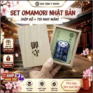 Quà tặng ý nghĩa set omamori và hộp gỗ [Tặng vỏ nhựa]