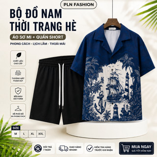 bộ hè cộc tay nam cao cấp chất lụa, bộ sơ mi cộc tay đi biển form dáng unisex phù hợp cả nam và nữ N99