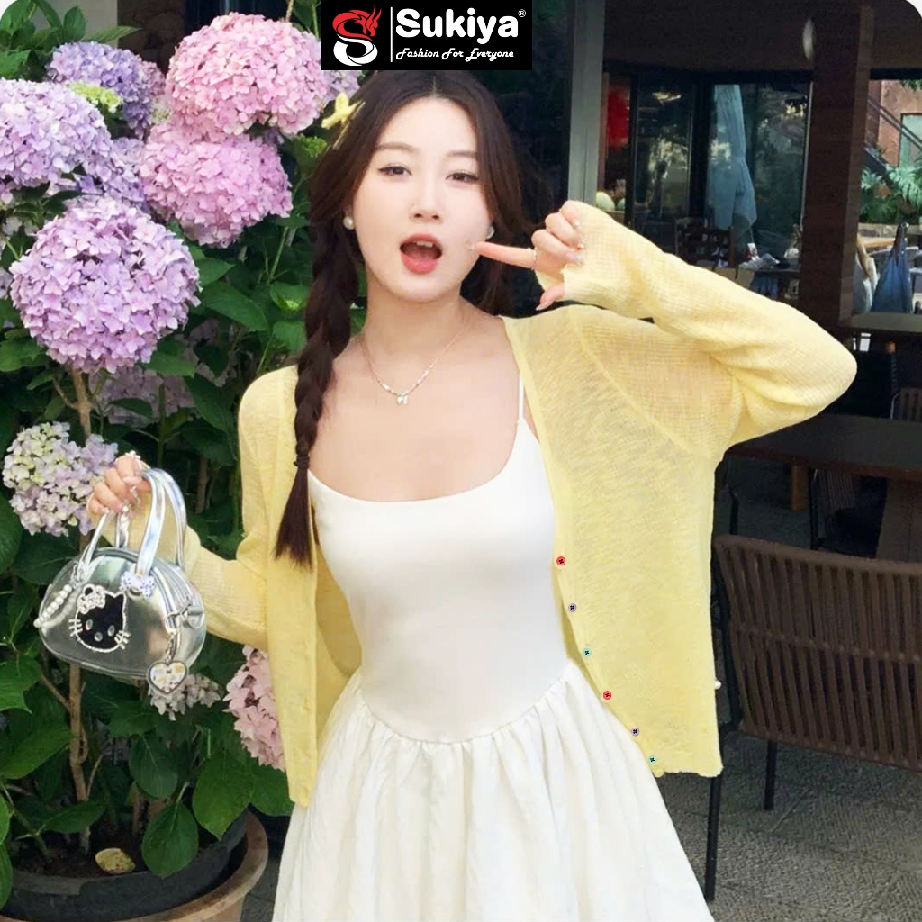 Áo Khoác Cardigan SUKIYA Dệt Kim Mỏng Tay Dài Cổ Chữ V Thời Trang Mùa Hè Cho Nữ AL125 | BigBuy360 - bigbuy360.vn