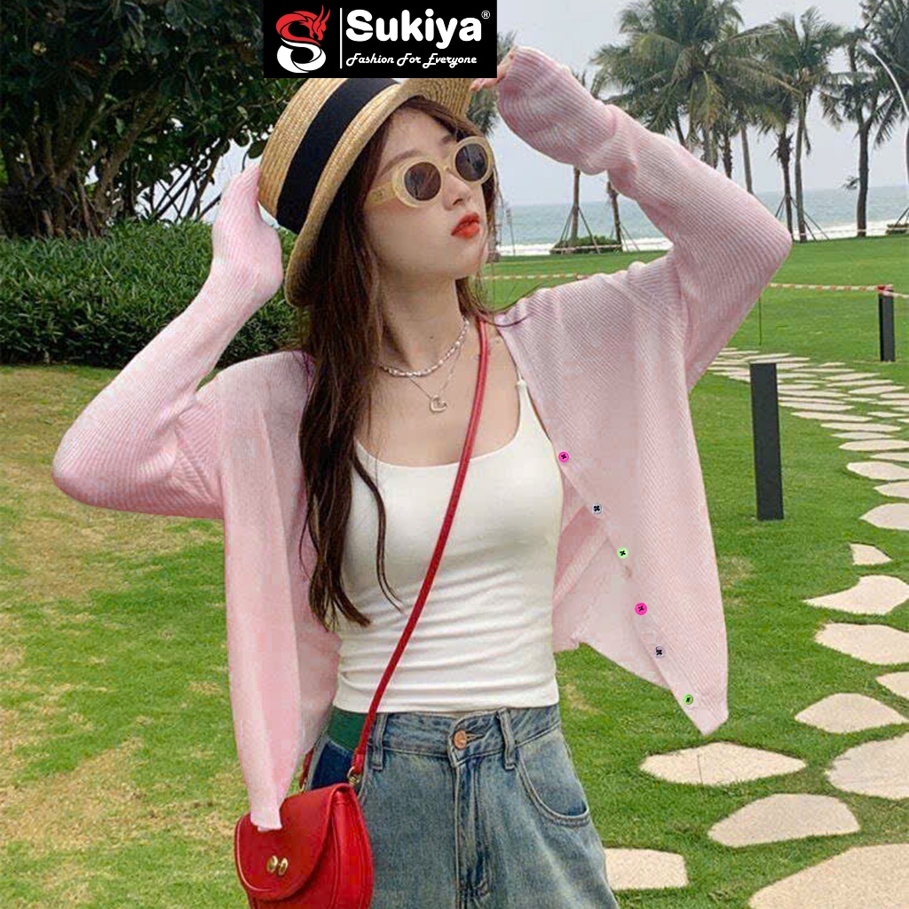 Áo Khoác Cardigan SUKIYA Dệt Kim Mỏng Tay Dài Cổ Chữ V Thời Trang Mùa Hè Cho Nữ AL125 | BigBuy360 - bigbuy360.vn