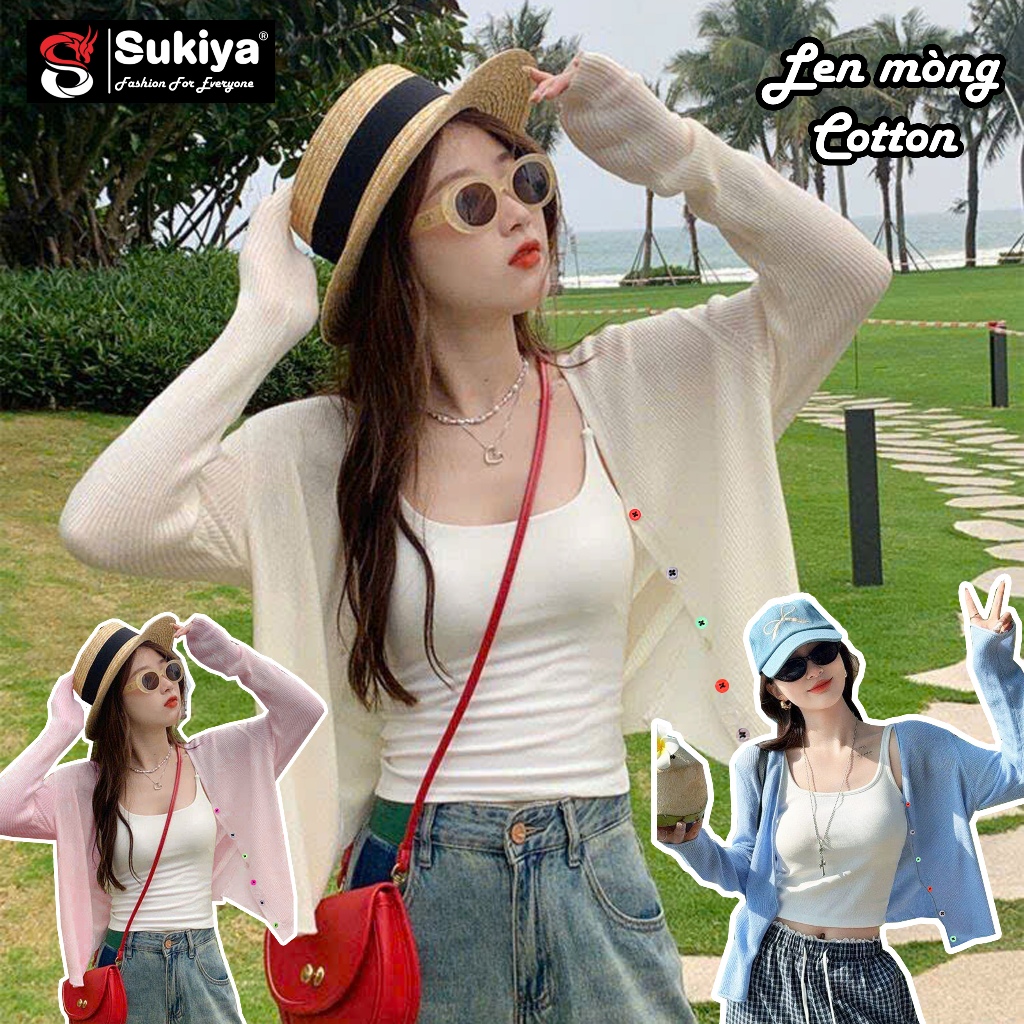 Áo Khoác Cardigan SUKIYA Dệt Kim Mỏng Tay Dài Cổ Chữ V Thời Trang Mùa Hè Cho Nữ AL125 | BigBuy360 - bigbuy360.vn