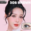 Lens mắt 306 Brown màu nâu sáng ánh vàng nổi bật, không viền, size nhỏ - brand LUNA EYES