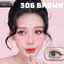Lens mắt 306 Brown màu nâu sáng ánh vàng nổi bật, không viền, size nhỏ - brand LUNA EYES