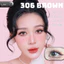 Lens mắt 306 Brown màu nâu sáng ánh vàng nổi bật, không viền, size nhỏ - brand LUNA EYES