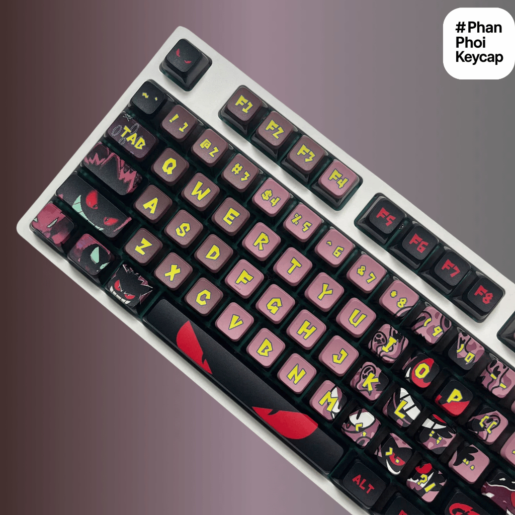 PUD04 | Keycap pudding Gengar pokemon Lele | Xuyên led | PC + PBT | 119 nút bàn phím cơ | MDA profile | BigBuy360 - bigbuy360.vn