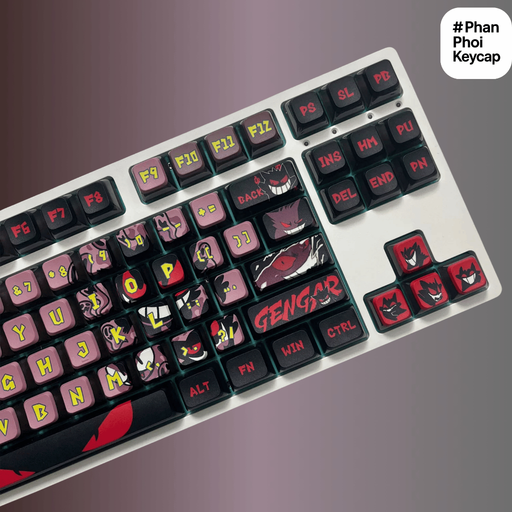 PUD04 | Keycap pudding Gengar pokemon Lele | Xuyên led | PC + PBT | 119 nút bàn phím cơ | MDA profile | BigBuy360 - bigbuy360.vn