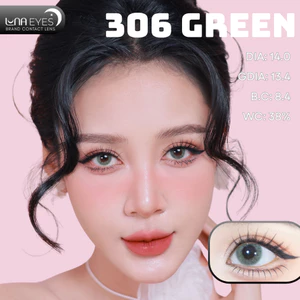 Lens mắt 306 Green màu xanh lá không viền tây sáng, size nhỏ - LUNA EYES brand