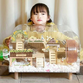lồng nuôi hamter size to 50cm mika full y hình đầy đủ tặng đô chăm bé hamter