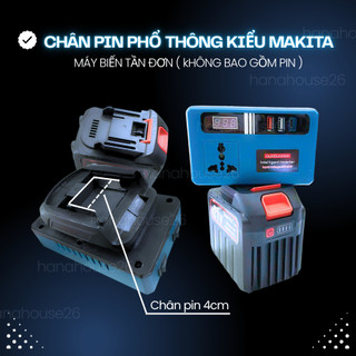 Đế Chuyển Đổi Nguồn Điện Chân Pin Phổ Thông Makita, Chuyển 18V-21V Lên 220V, Đèn LED USB Tiện Lợi