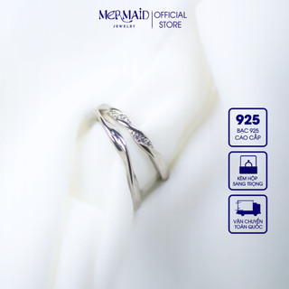 Nhẫn Đôi Bạc 925 Ocean Whisper Đính Đá Thiết Kế Uốn Lượn Cao Cấp Quà Tặng Couple kèm hộp đựng và túi