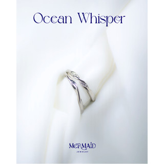 Nhẫn Đôi Bạc 925 Ocean Whisper Đính Đá Thiết Kế Uốn Lượn Cao Cấp Quà Tặng Couple kèm hộp đựng và túi