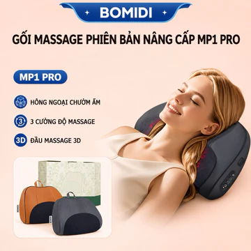 Gối Massage Hồng Ngoại Bomidi MP1 Pro,Hỗ trợ lưu thông máu với 6 tính năng, 3 mức độ massage và hồng ngoại
