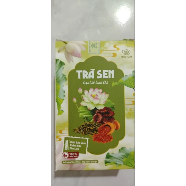 Trà Sen Gạo Lứt Linh Chi Mộc Tâm (Hộp 30 Gói Túi Lọc) - Trà Thảo Mộc Thanh Nhiệt, Giúp Ngủ Ngon, Hỗ Trợ Giữ Dáng Eo Thon