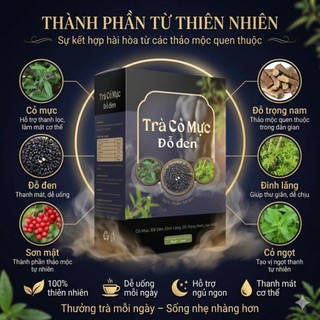 Trà Cỏ Mực Đỗ Đen Hộp 30 Gói Chính Hãng Cao Cấp ✅ Trà Mộc Tâm bổ thận mát gan thanh mát giải nhiệt cơ thể an toàn