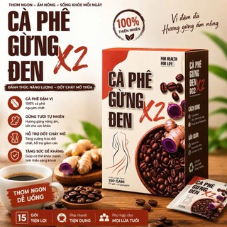 Cà Phê Gừng Đen X2 Mộc Tâm Hộp 15 Gói Chính Hãng Cao Cấp ✅ Kiểm soát  vóc dáng cân đối hoàn hảo an toàn cho chị em