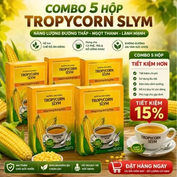 Đường ăn kiêng Combo 5 Hộp TROPYCORN SLYM [ Dùng cho nấu ăn cà phê, trà và đồ uống] Năng lượng đường thấp Không đường