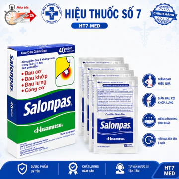 Cao dán Salonpas miếng dán giảm đau nhức, mỏi cơ, xương khớp (Hộp 40 miếng)
