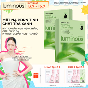 Miếng Mặt nạ giấy PDRN Trà xanh| COLORKEY LUMINOUS| Phù hợp da dầu, hỗn hợp thiên dầu| Làm dịu da, giảm mẩn đỏ