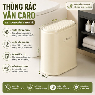 Thùng đựng rác có nắp đậy nút bấm một chạm tiện ích phù hợp nhiều không gian