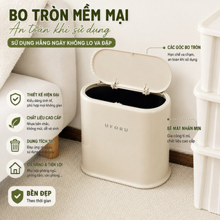 Thùng đựng rác có nắp đậy nút bấm một chạm tiện ích phù hợp nhiều không gian