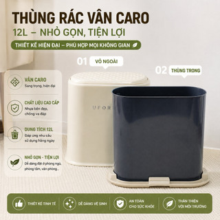 Thùng đựng rác có nắp đậy nút bấm một chạm tiện ích phù hợp nhiều không gian