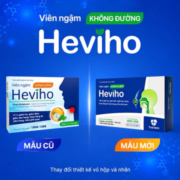 Kẹo ngậm ho không đường - Heviho Thái Minh - Từ Thảo Dược Hỗ Trợ Giảm Ho, Giảm Đau Họng, Khản Tiếng - Hộp 3 vỉ