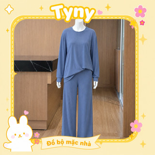 [SIÊU RẺ] Đồ Bộ Nữ Ủ Kem Thun Tăm Gân Dọc Minky Dài Tay Quần Dài Form Rộng Mặc Nhà Big Size 40-88kg Co Giãn 4 Chiều Tyny