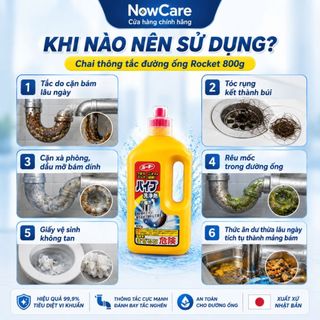 Chai Nước Thông Tắc Cống, Rookie Nhật Bản, Nước Tẩy Rửa Đường Ống, Thoát Nước Nhanh Ngừa Tắc Cống Khử Mùi Bồn Rửa 800g